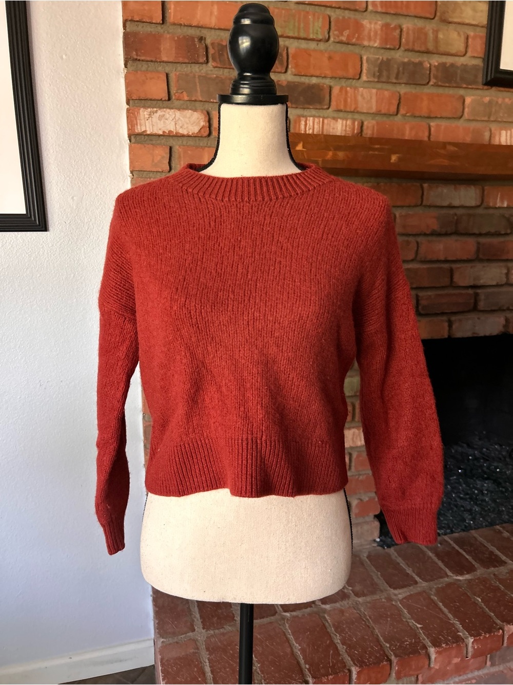 Margaret O’Leary Cashmere Cropped Sweater in Burnt Orange Sz S
